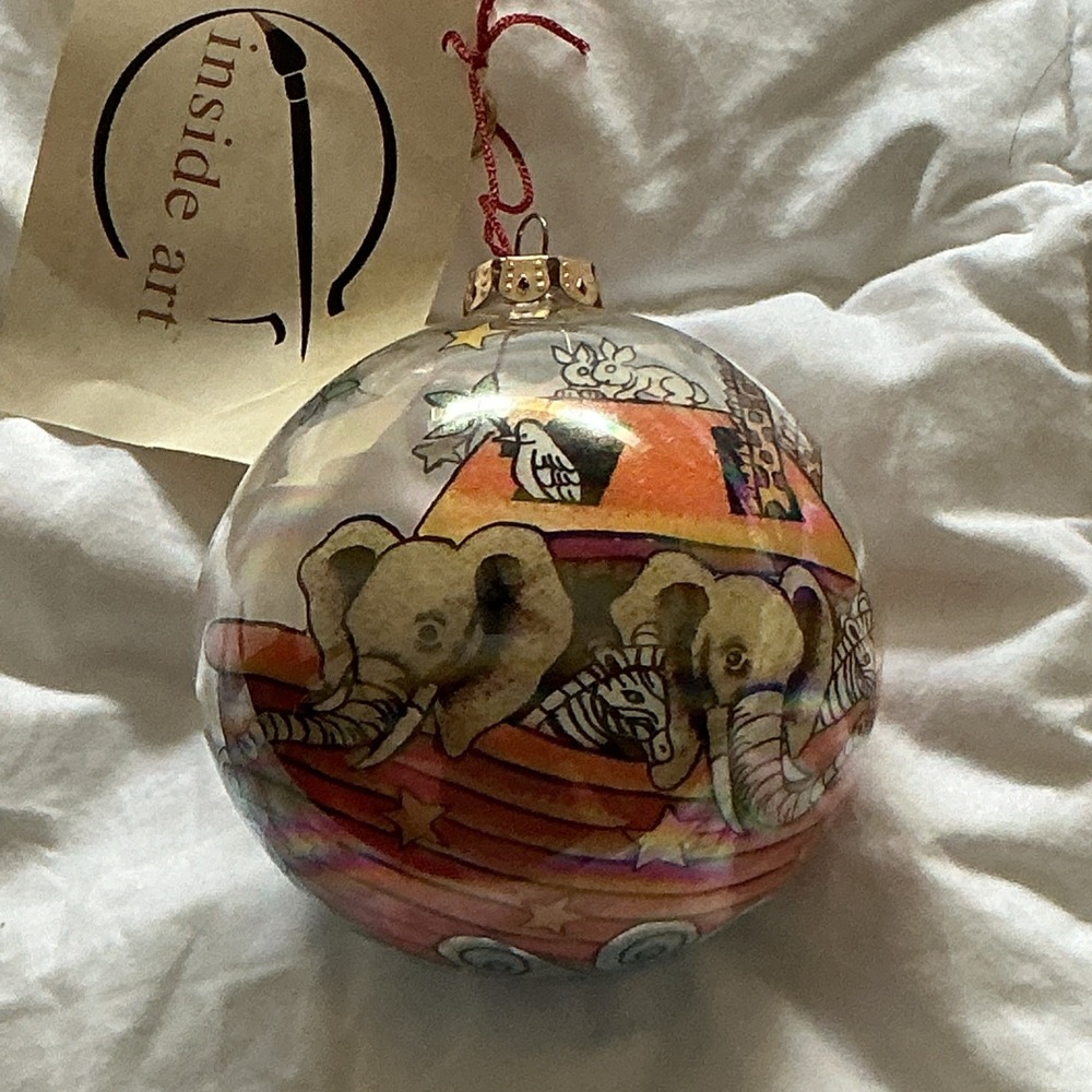 Inside Art Ornament Noah's Arc Hand Painted  in China Collectible